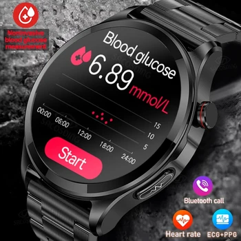 2023 Новые Смарт-Часы ECG + PPG для измерения уровня сахара в крови, Мужские Смарт-часы с Bluetooth-Вызовом, Спортивный Трекер, Термометр сердечного Ритма, Здоровые Часы Для Xiaomi IOS
