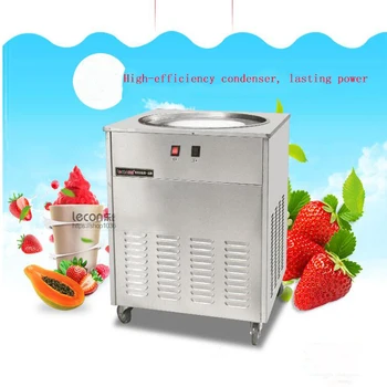 машина для производства рулетов мороженого на одной круглой сковороде 48 см, коммерческая машина для производства йогурта с жареным молоком, производитель мороженого