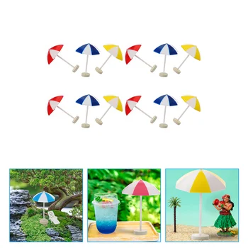 12 шт. розовые украшения для торта, фантастический пляжный зонт, мини-зонтики от солнца, миниатюрные игрушки, пластиковый микро-пейзаж для детей