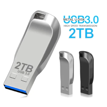Металлический флеш-накопитель 2 ТБ Usb 3.0, 2 ТБ USB Флэш-накопителей, 1 ТБ Высокоскоростной Флешки, Водонепроницаемый USB Флэш-диск, Новый Обновленный Адаптер TYPE-C