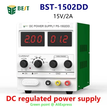Регулируемый Источник питания постоянного тока BST-1502DD с Цифровым Дисплеем 15V 2A Для Ремонта Телефона, Высокоточный Источник стабилизированного напряжения постоянного тока