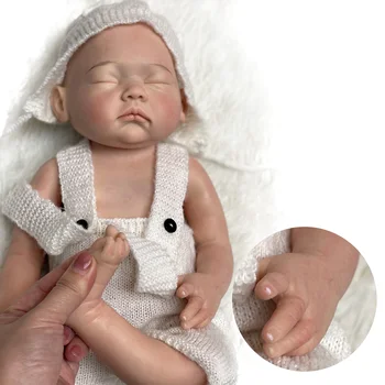 45 см Закрыть Глаза Твердый Силикон Bebe Reborn Girl Ручной Работы 3D Окрашенная Кожа Реалистичная Boneca Reborn Corpo De Силиконовая Кукла