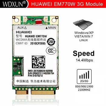 Разблокированный Huawei Em770w Wwan Беспроводной 3g Gps 14,4 Мбит /с Wcdma Hsdpa Hsupa Mini Pci-e Сетевая WiFi карта 3g / 2g модем для внутреннего ноутбука