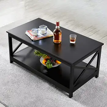 Стол Мебель для гостиной Стол с Полкой для хранения, Черный Маленький журнальный столик Mesas Торцевой столик для спальни Чайный столик Small end t