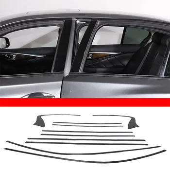 Для 2015-2022 Infiniti Q50 Q50L ПВХ Черная Декоративная наклейка на окно автомобиля Аксессуары для защиты экстерьера автомобиля 10 шт.