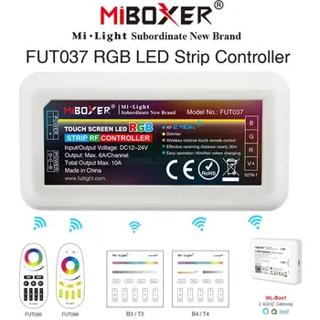 MiBoxer 4-Зонный Умный контроллер RGB LED Strip FUT037 DC12V 24V 10A Поддержка дистанционного управления Wi-Fi 2,4 G работа со светодиодной лентой RGB
