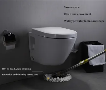 2022 самый продаваемый гостиничный керамический черный интеллектуальный туалет настенный настенный умный туалет с бачком