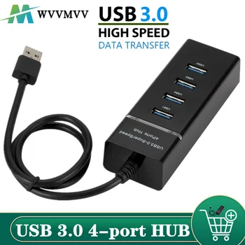 WvvMvv 4 Порта USB 2,0 3,0 концентратор разветвитель Высокоскоростной концентратор Высокоскоростное мультирасширение Для настольных ПК Адаптер для ноутбука USB 3,0 концентратор