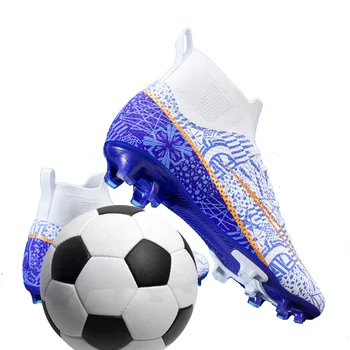 Новые Мужские футбольные бутсы с высоким Берцем FG/TF, Противоскользящие Износостойкие Тренировочные ботинки, Футбольные бутсы, Детская Спортивная обувь для улицы