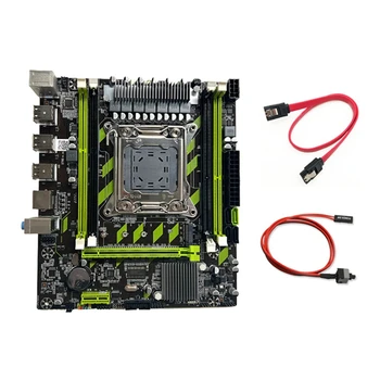 Игровая материнская плата X79G + Линия переключения + Кабель SATA LGA2011 4XDDR3 RECC Слот оперативной памяти M.2 NVME PCIE X16 6XUSB2.0 SATA3.0 Материнская плата