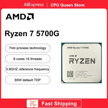 AMD New Ryzen 7 5700G R7 5700G 3,8 ГГц 8-ядерный 16-потоковый процессор Процессор 7 НМ L3 = 16 М 100-000000263 Сокет AMD AM4 Gaming processador