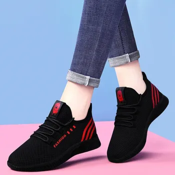 Дышащие кроссовки для женщин, модная повседневная спортивная обувь из воздушной сетки, женские вулканизированные кроссовки Tenis Feminino Chaussure Femme