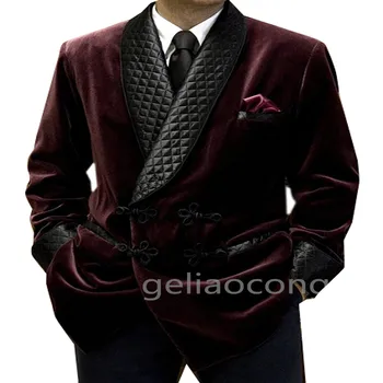 Мужской костюм, сшитый на заказ, фиолетовый/черный/темно-синий, Двубортный, для торжественного ужина, для выпускного вечера, Деловой мужской костюм, пальто, 1 шт. (куртка)