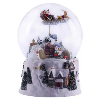 Рождественский снежный домик, хрустальный шар, музыкальная шкатулка, вращающийся светильник, 4-в-1, многофункциональный хрустальный глобус, Рождественский подарок