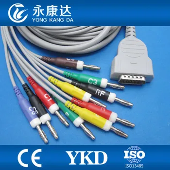 Бесплатная доставка Совместимый GE 10-выводный ЭКГ-кабель EKG с разъемом IEC Banana 4.0 3,5 М