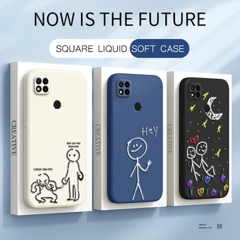 Оригинальный Квадратный Жидкий Силиконовый Чехол для телефона Xiaomi POCO C3 C31 с 3D Рисунком Милой Девушки, Противоударная Задняя Крышка C 3 POCOC3