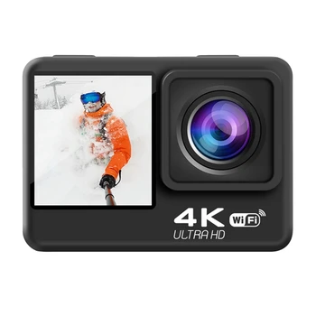 Экшн-камера 4K 60FPS Wifi с защитой от встряхивания DV-камера с двойным экраном 170 ° Широкоугольная 30-метровая водонепроницаемая спортивная камера