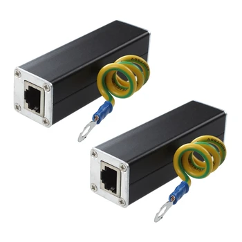 2X Разъем RJ45 Сетевой сетевой фильтр Ethernet Thunder Arrester 100 МГц