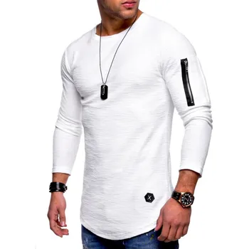 № 2 A1024, новая футболка, мужская весенне-летняя футболка, топ, мужская хлопковая футболка с длинными рукавами, складная футболка для бодибилдинга