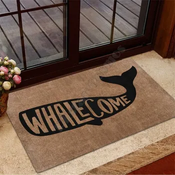 Коврик на резиновой основе Whalecome Love Whale С 3D Принтом All Ove Нескользящие Дверные Коврики Для Пола, декор, коврик для крыльца