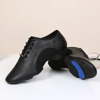 Современные фитнес-черные мягкие танцевальные кроссовки с дышащей сеткой, Джазовая танцевальная обувь, Джаз-хип-хоп Сальса, 3 см Платформа для танцев для женщин