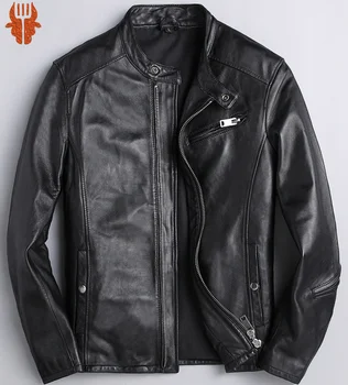 Очень дешевая куртка из натуральной кожи, качественная мягкая тонкая дубленка, кожаная ткань rider, casaco De Couro