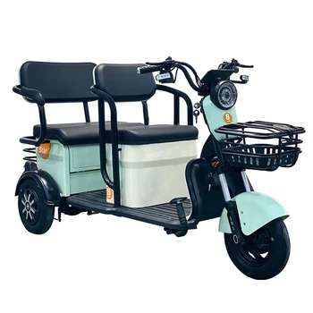 электрический Трехколесный велосипед Мощностью 600 \800\1000 Вт, Пассажирский и грузовой Электромобиль двойного назначения, Высокоэластичная подушка сиденья, Аккумулятор для автомобиля