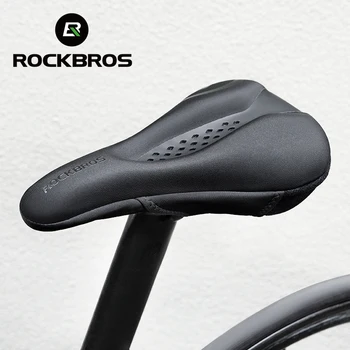 Чехол для велосипедного седла ROCKBROS, жидкий силиконовый гель, Дышащее сиденье, мягкая утолщенная MTB противоударная подушка, Аксессуары для велоспорта