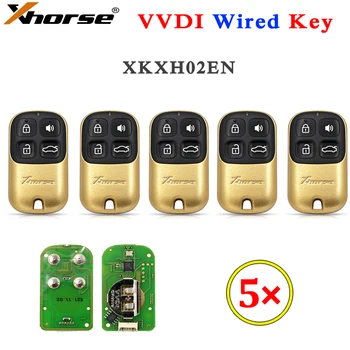 5шт/10шт Xhorse VVDI Универсальный Проводной дистанционный ключ XKXH02EN 4 Кнопки Управления Гаражными воротами