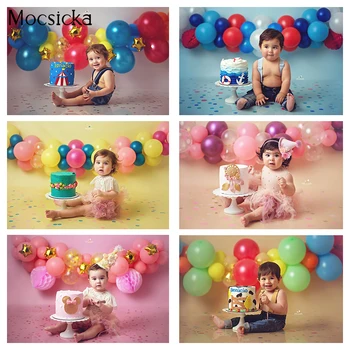 Soild Color Cake Smash Фон Для Портретной Фотографии Новорожденных Детей Тема Дня Рождения В Горошек для Фотосессии в фотостудии