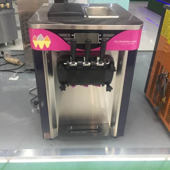 Высокоэффективная Настольная машина для производства мягкого мороженого с тремя вкусами