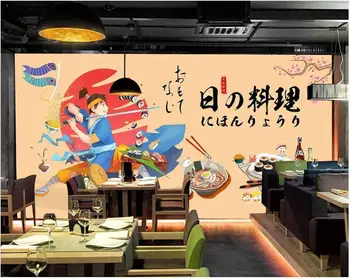 Настенная роспись на заказ 3d обои Японская кухня суши лосось столовая самураев домашний декор фотообои в гостиной