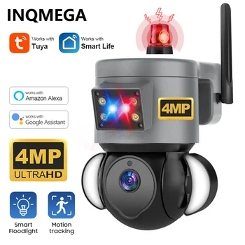 INQMEGA 4MP Беспроводная WIFI PTZ-камера Tuya Smart Surveillance Security IP-камера, Поддержка видеонаблюдения Alexa Google, Камеры сигнализации