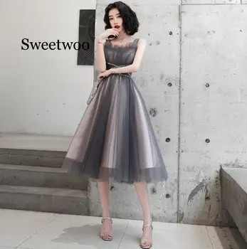 2020 новое вечернее платье femininity banquet благородной средней длины с тонким разрезом