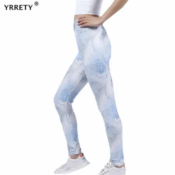 Летние леггинсы для фитнеса, Женская спортивная одежда с эффектом Пуш-ап, тренировочные брюки с высокой талией, Женские абстрактные бело-серые брюки длиной до щиколотки