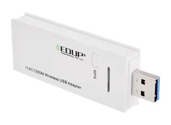 Бесплатная Доставка EDUP 802.11 AC 1200 М 2,4 Г/5,8 Г Двухдиапазонный USB 3,0 Беспроводной WiFi Адаптер Сетевая карта Кнопка WPS Белый