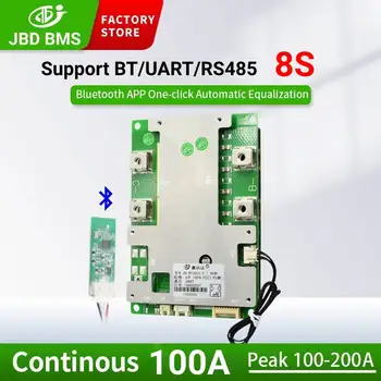 JBD 8S 24V BMS Lifepo4 100A Smart Bms Balance Печатная плата Lifepo4 Литиевая батарея с функцией Bt Uart RS485