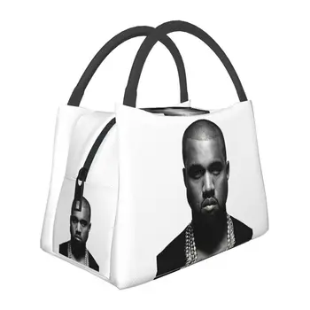 Популярный рэпер Kanye West Изолированные сумки для ланча для школы, офиса, герметичный кулер, термальный ланч-бокс для женщин