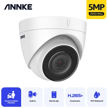 ANNKE Ultra HD 5MP POE Камера IP67 Наружная Внутренняя Сеть Безопасности Купольная 2,8 мм EXIR Ночного Видения Оповещение по электронной почте PoE Камера Белый