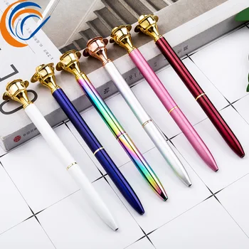 Оптовая продажа Розовая ручка для укладки 13 шт. в наборе Металлическая ручка Металлическая шариковая ручка стационарная