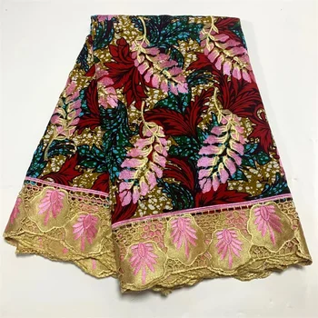 Африканская верхняя мода, Анкара, Роскошный дизайн, Восковая печать, 100% хлопок, Нигерийская гипюровая кружевная ткань, лучшая вышивка для вечернего платья