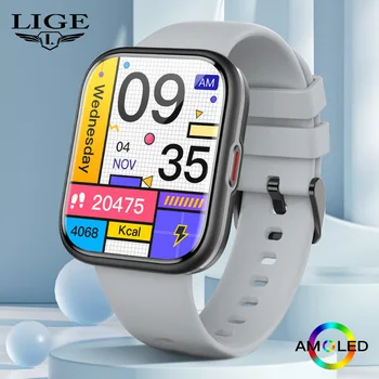 LIGE Смарт-часы для Мужчин и женщин Bluetooth 1,91 дюймов с полным сенсорным экраном IP68 Водонепроницаемые Часы Спортивные Фитнес-Умные часы Мужские Женские