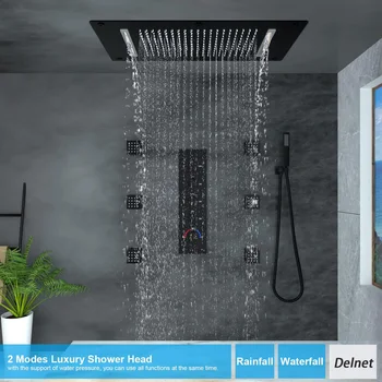 Термостатическая Система для душа с дождевым Водопадом и Форсунками Для тела Комплект смесителей для душа В комплекте с клапаном Позволяет использовать все функции одновременно