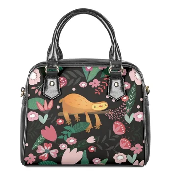 2023 Модная женская кожаная сумка на плечо с рисунком ленивца из мультфильма, женская повседневная сумка через плечо с верхней ручкой