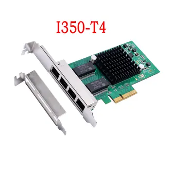 Чип Intel I350-AM4, 4 Порта PCI-e x4, Сетевая карта Gigabit Ethernet, Четырехъядерный сервер RJ45, Внутренний сетевой адаптер 10/100/1000 Мбит/с для настольных ПК