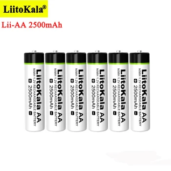 Liitokala 1,2 В AA 2500 мАч Ni-MH аккумуляторная батарея aa для температурного пистолета, игрушечных батареек для мыши с дистанционным управлением