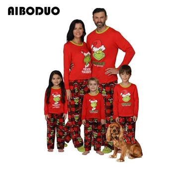 Рождественский Осенний Корейский семейный комплект Новой домашней пижамы с Рождественским принтом, одежда для родителей, мальчиков, девочек, мамы, взрослой дочери, Наряды