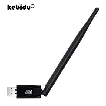 kebidu Портативная Мини-карта 150 Мбит/с USB WiFi Беспроводная Сетевая карта с внешней антенной 5 дБ MTK7601U 802.11n/g/b Адаптер локальной сети
