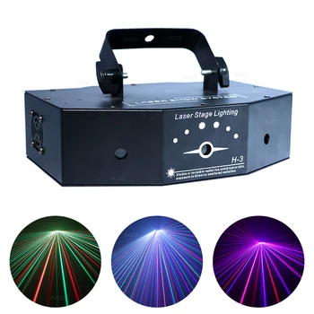 AUCD 3 Eye 500mW RGB Array Оптическая сеть с вращающимся лучом Проектор лазерных лучей Луч DMX DJ Party Show Сценическое освещение DJH3